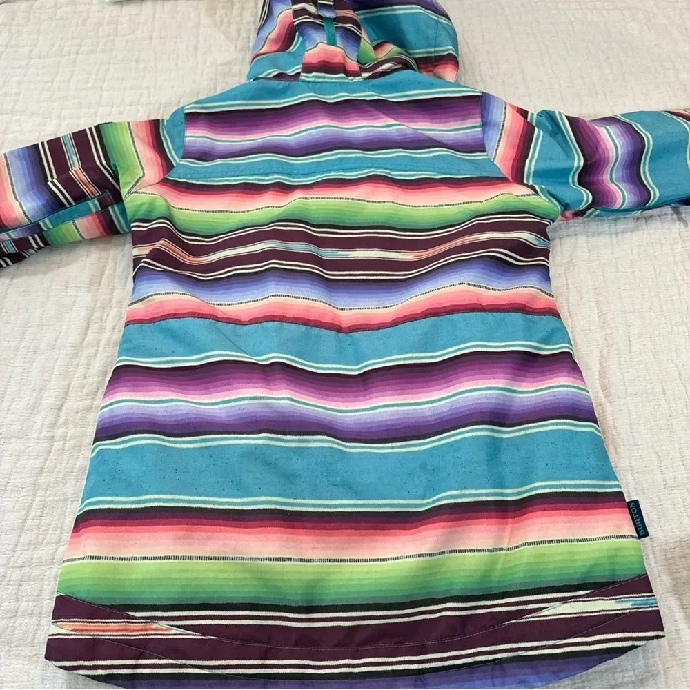 Burton Elstar Dry Ride Girl’s Medium Color Block Ski Snowboard Jacket Rainbow
